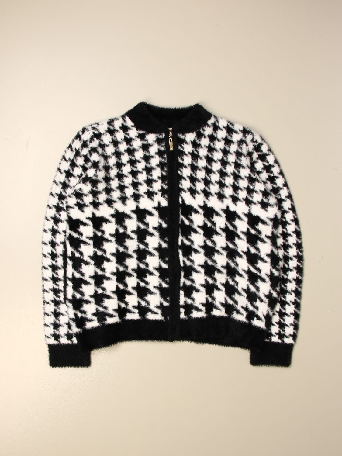 houndstooth cardigan sweater