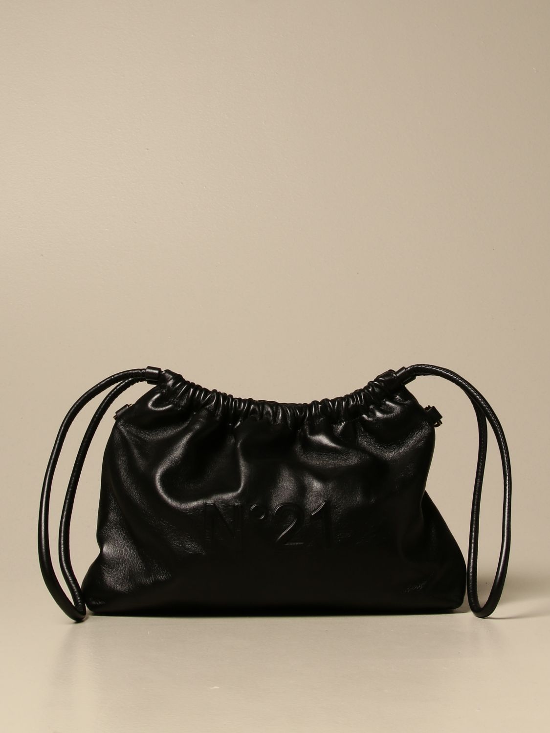 A.P.C. Eva Leather Clutch Bag With Strap in Black