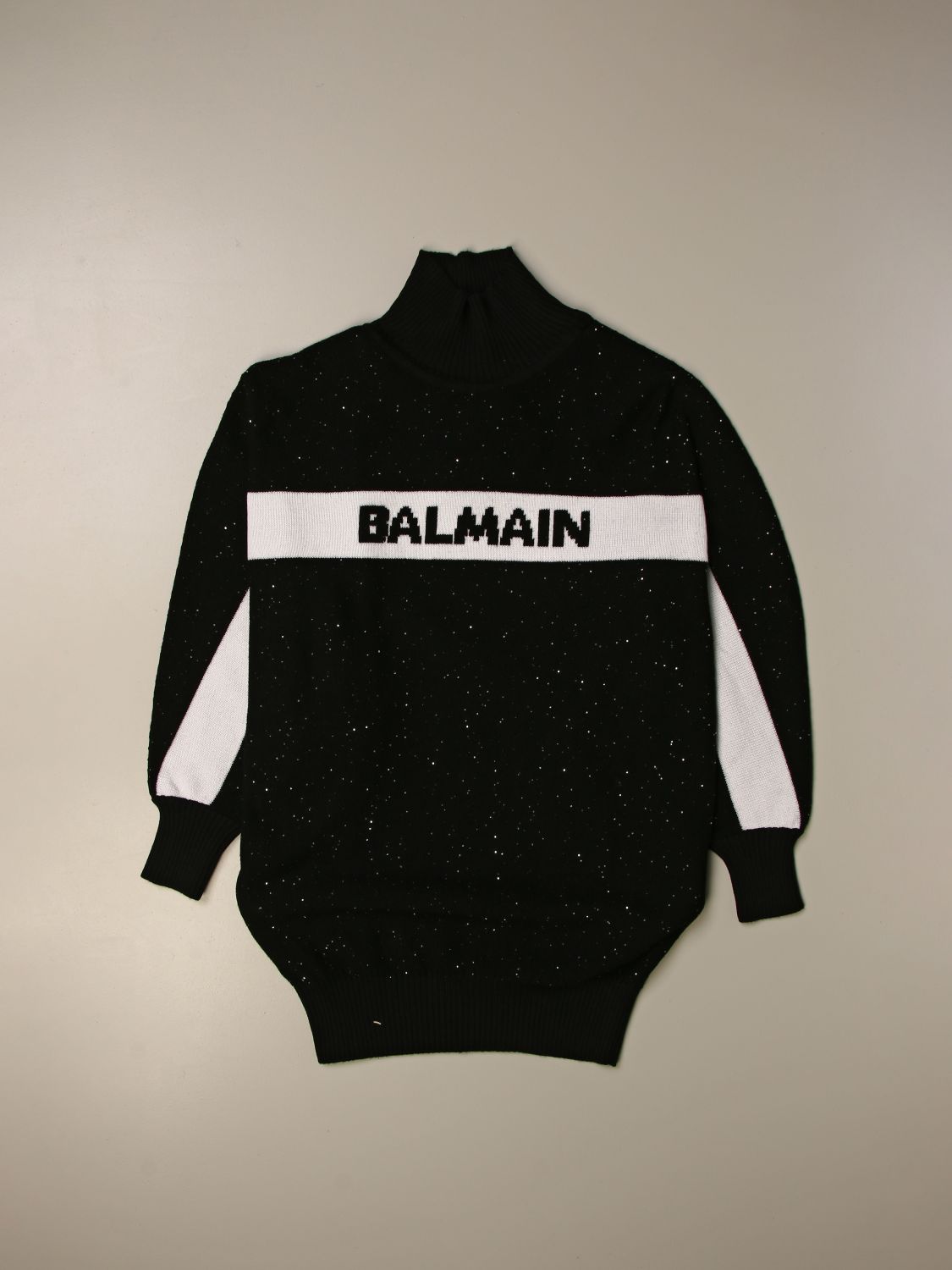 Balmain Outlet: sweater dress with logo ...