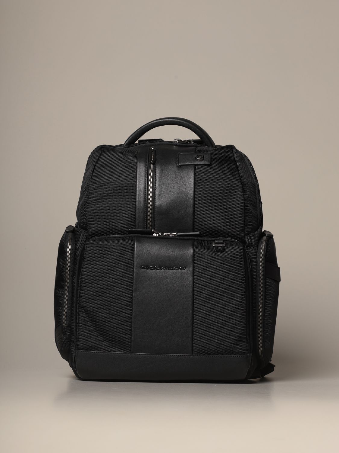 PIQUADRO: fast-check laptop backpack with anti-theft cable - Black