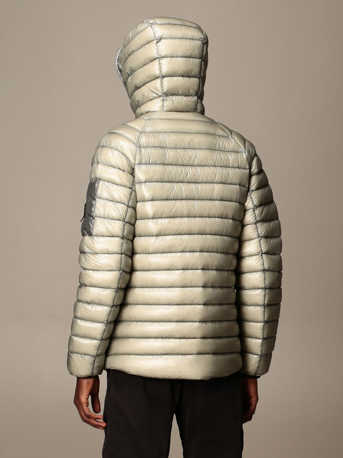 C.P. COMPANY: Down jacket in padded and quilted nylon - Grey | Jacket C ...