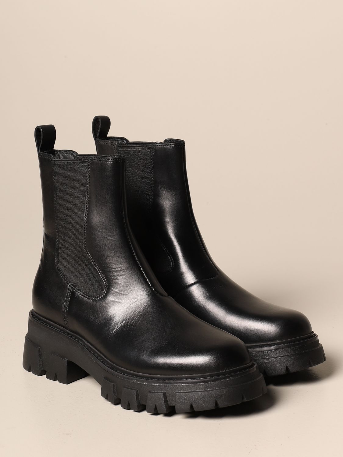 ASH: Lloyd Chelsea boot in leather - Black Ash flat ankle boots LLOYD02 online on