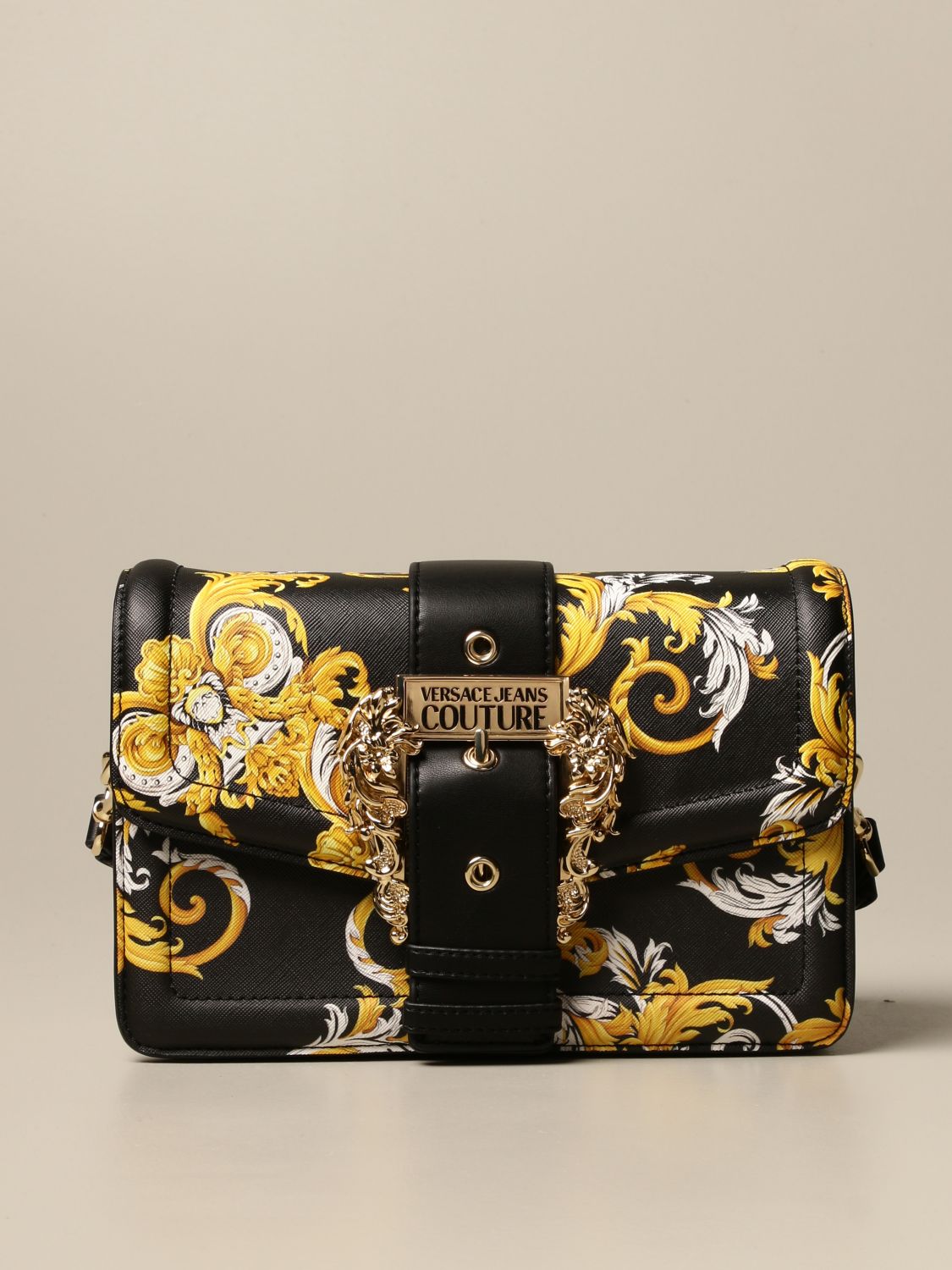 VERSACE JEANS COUTURE: bag in baroque synthetic leather | Crossbody