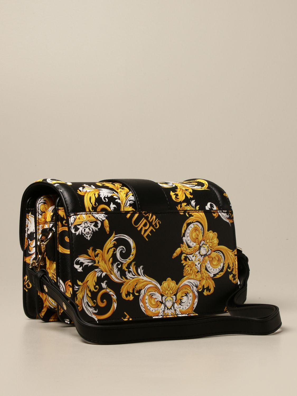 VERSACE JEANS COUTURE: bag in baroque synthetic leather | Crossbody