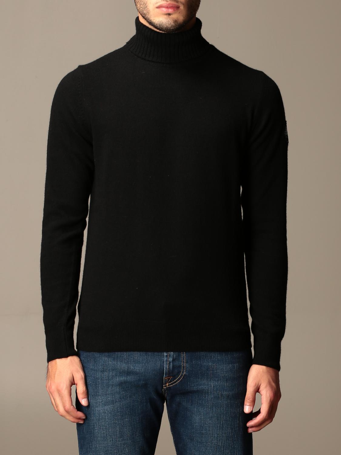 mens black polo neck sweater