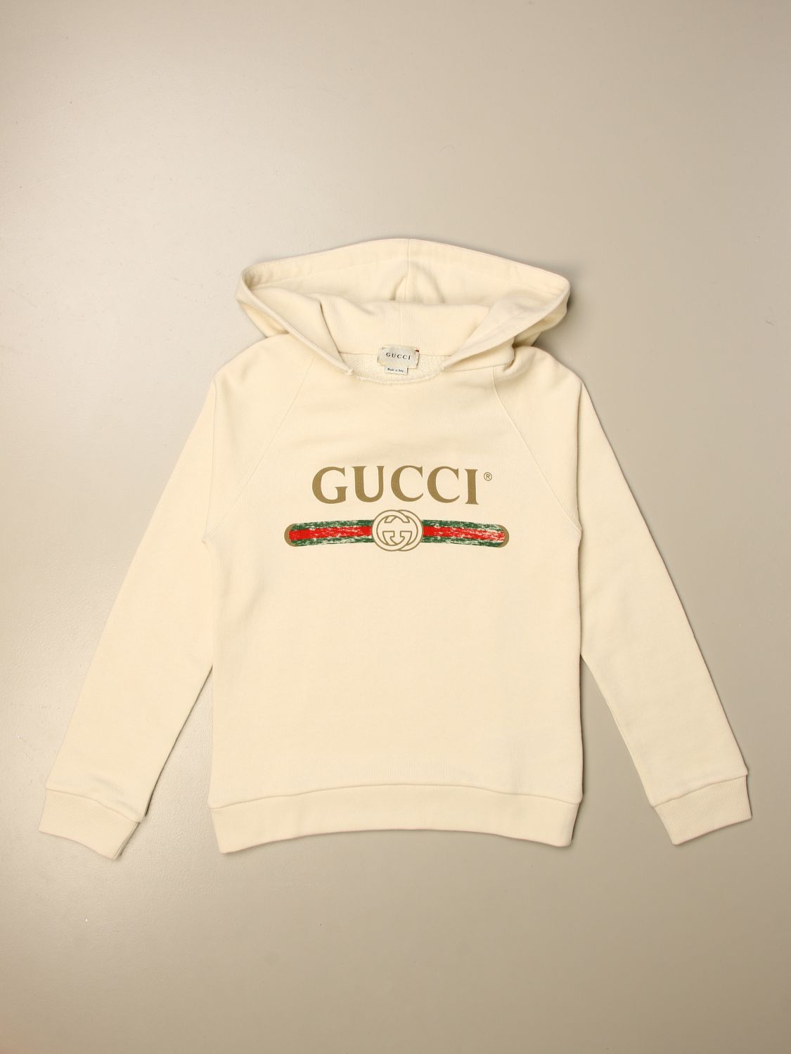 GUCCI: cotton sweatshirt with vintage logo White | Gucci 532484 online GIGLIO.COM