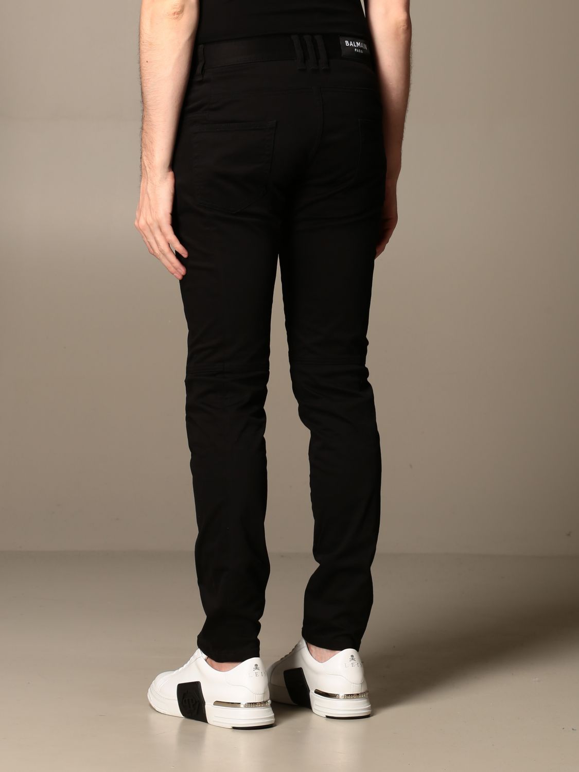 BALMAIN: cotton trousers | Pants Balmain Men Black | Pants Balmain ...
