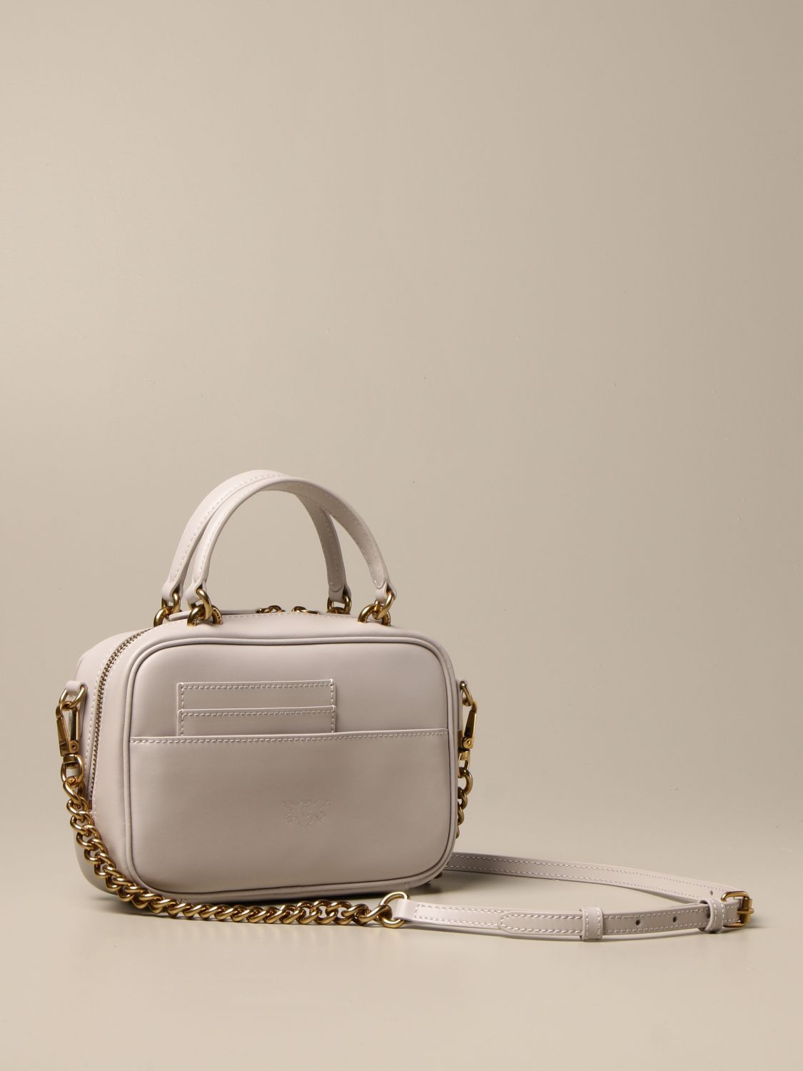 PINKO: Love Mini Square Simply leather bag | Handbag Pinko Women Grey ...