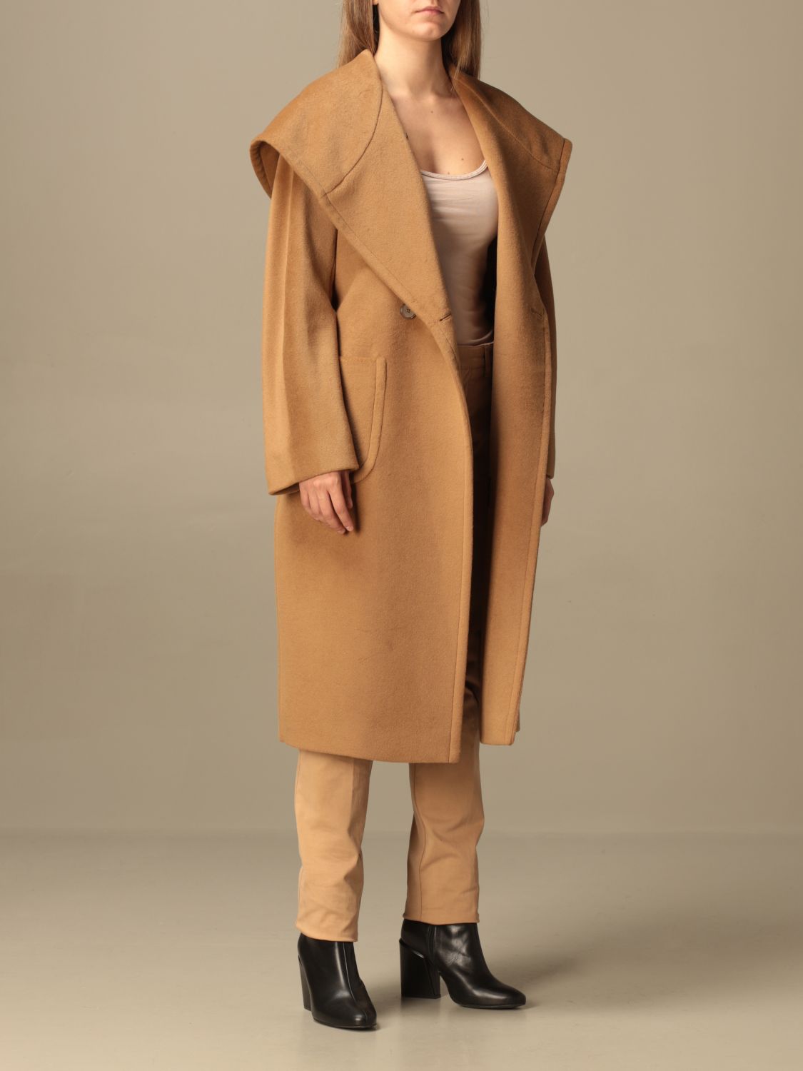 TAGLIATORE: wool and Angora dressing gown coat | Coat Tagliatore Women ...