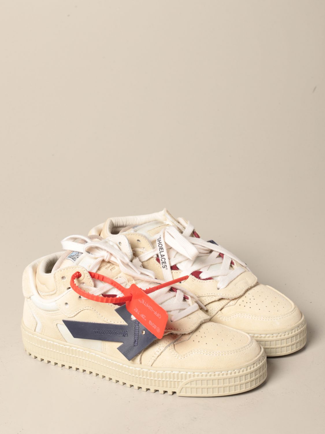 OFF-WHITE: Off White Off-Court sneakers in suede - Beige | Off-White ...