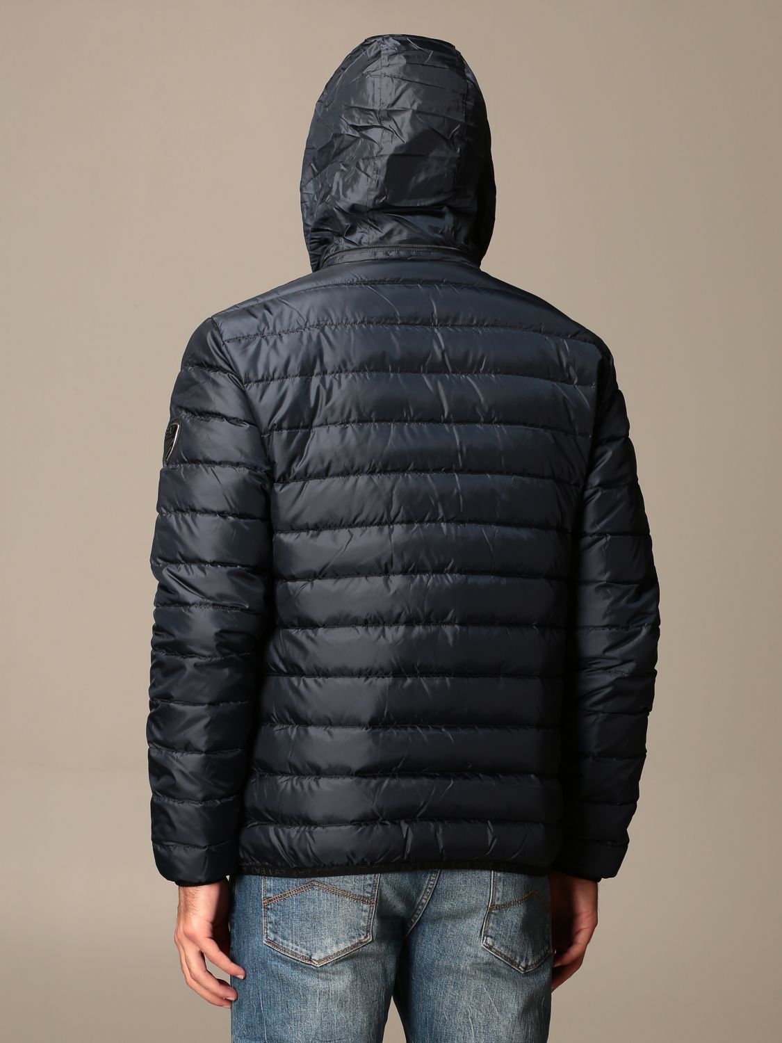 Ea7 Outlet: down jacket in quilted nylon - Blue | Jacket Ea7 6HPB14 ...