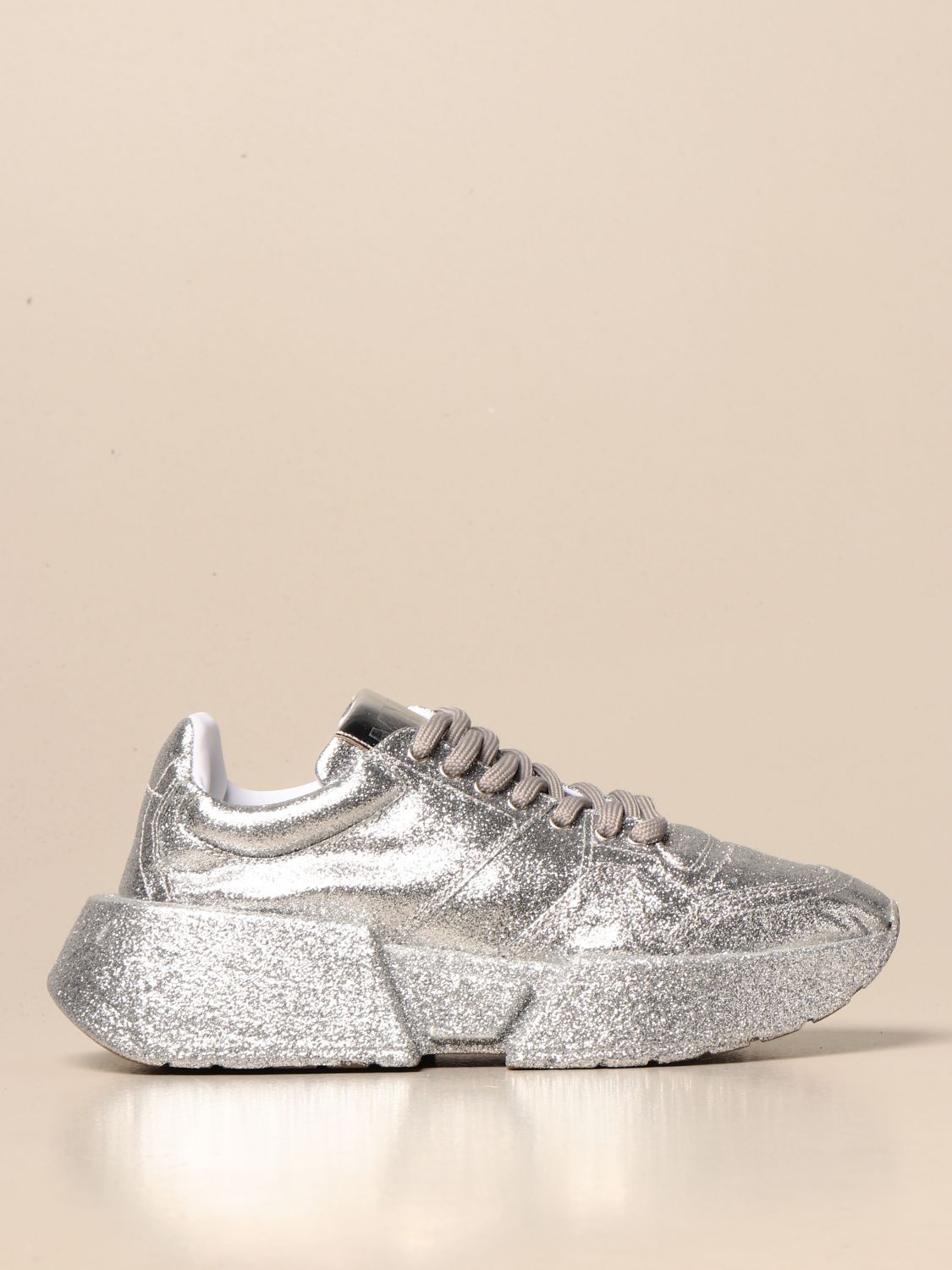 maison margiela silver sneakers