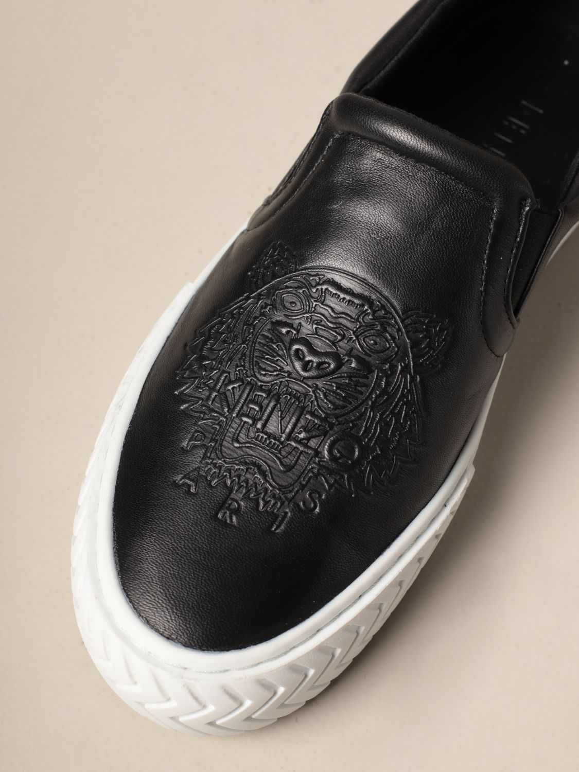 KENZO: K-Skate Tiger leather sneakers 