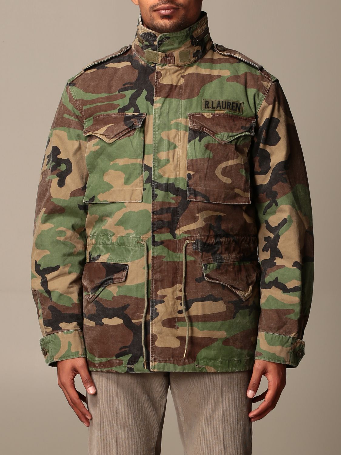 Giacca in spugna con pannelli camouflage Ralph Lauren Uomo Abbigliamento Cappotti e giubbotti Giacche Giacche militari 