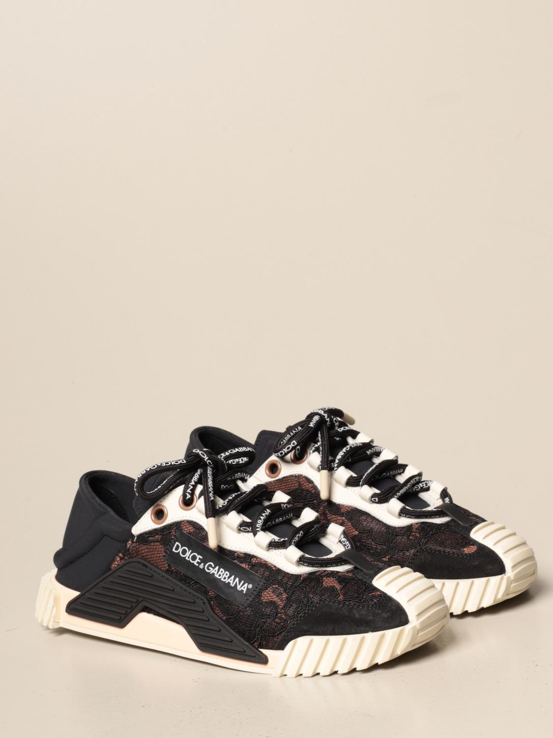 Dolce \u0026 Gabbana Outlet: Sneakers in neoprene pelle e pizzo - Fantasia |  Sneakers Dolce \u0026 Gabbana CK1754 AW444 GIGLIO.COM