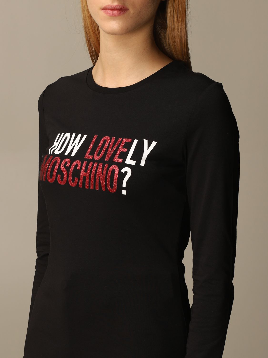 LOVE MOSCHINO: sweater with logo | Sweater Love Moschino Women Black ...