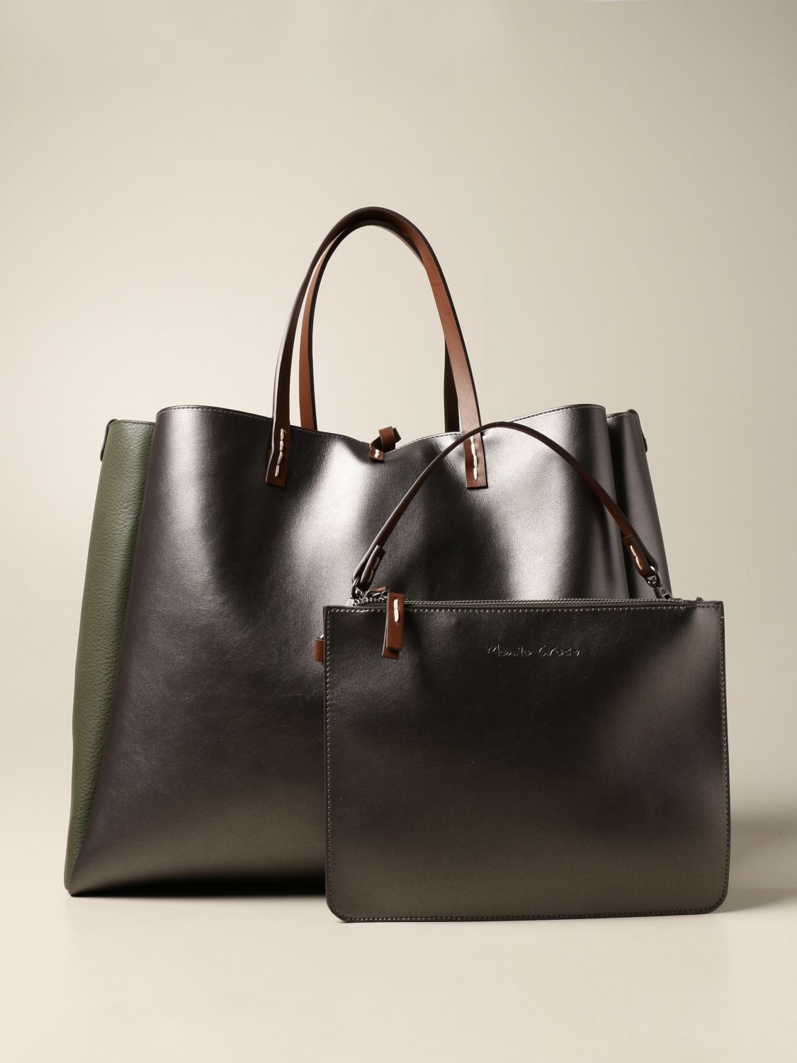 MANILA GRACE Felicia handbag in laminated synthetic leather