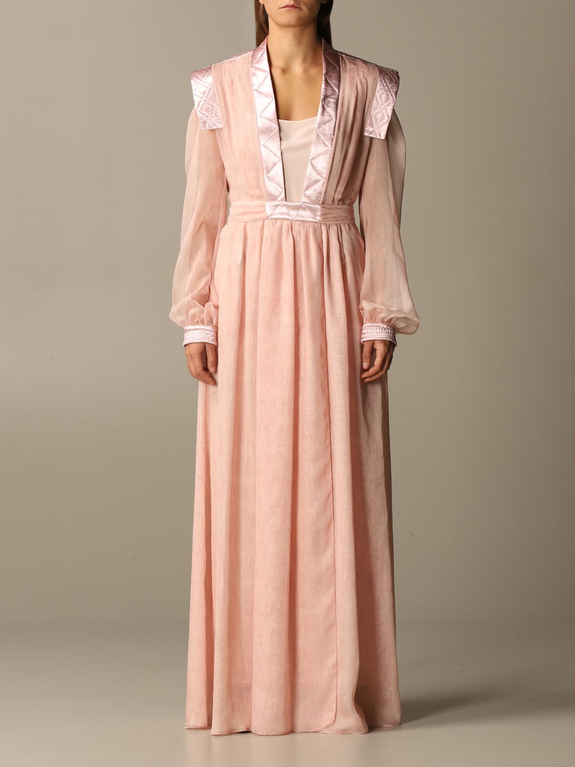 Dress Philosophy Di Lorenzo Serafini: Philosophy Di Lorenzo Serafini long dress with quilted details pink 1