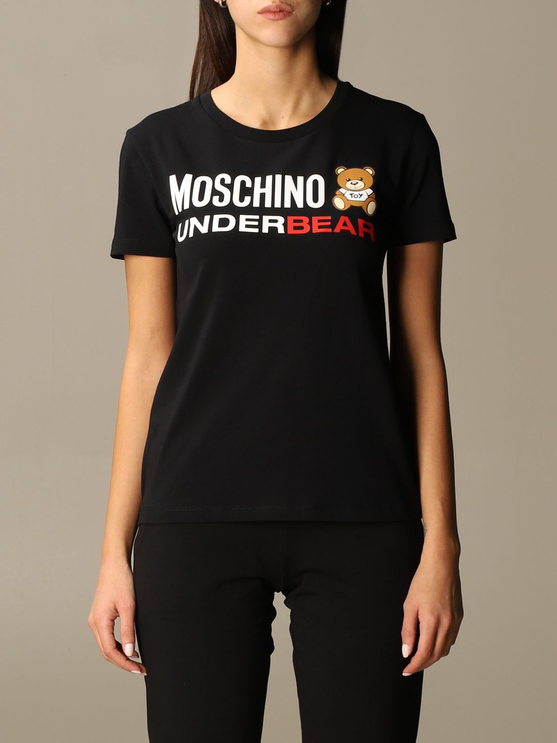 womens black moschino t shirt