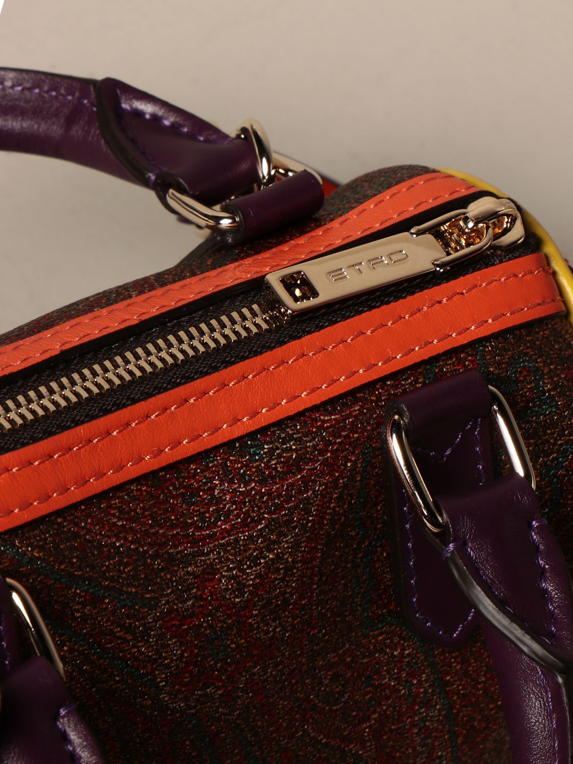 ETRO: bag in leather and coated Paisley fabric - Red, Etro mini bag  1N8148629 online on GIGLIO.COM in 2023