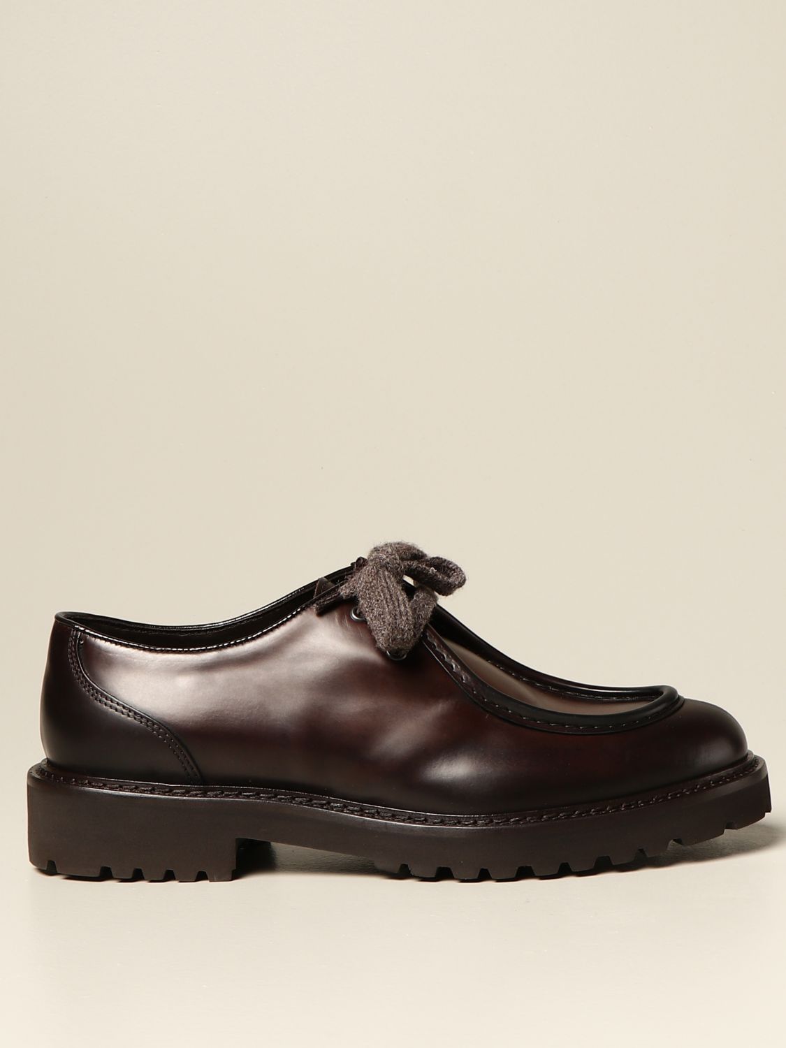 Crimp leather Brogue Shoes Doucal's Men Brown | Brogue Shoes Doucal's DU2737PHILUF087 GIGLIO.COM