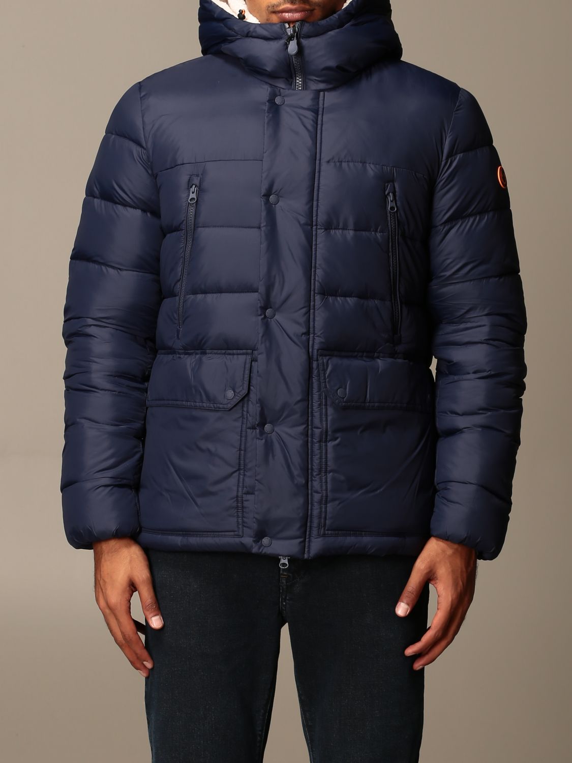 SAVE THE DUCK: Gigay down jacket in light nylon with hood - Blue | Save ...