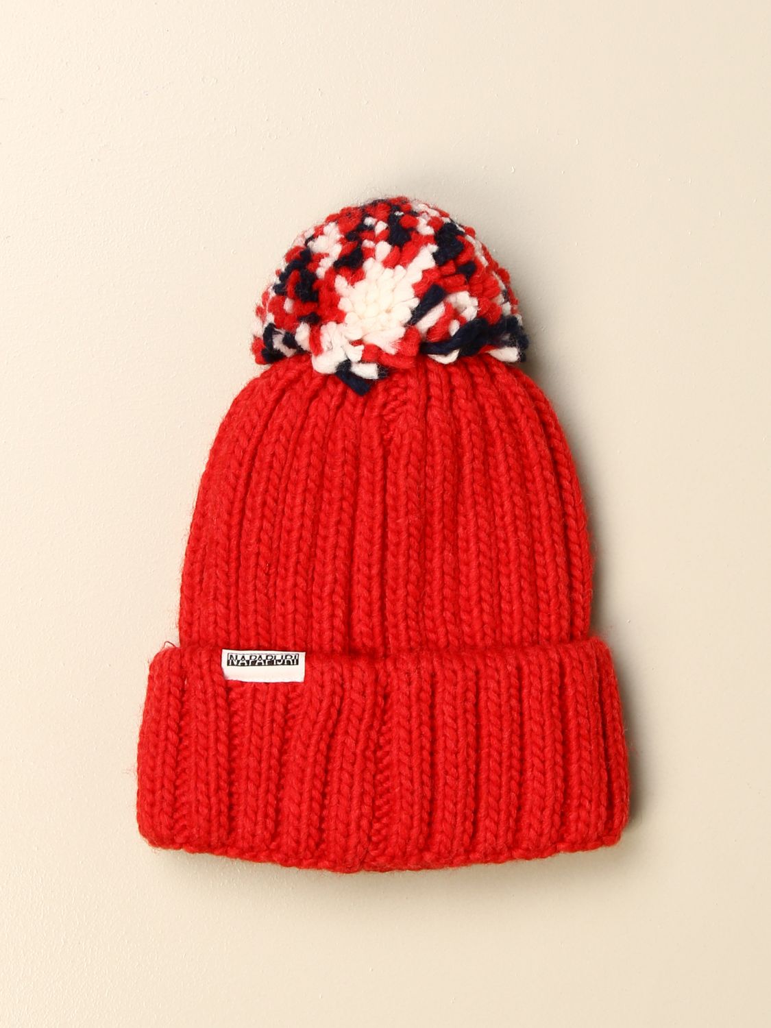 Napapijri Outlet: Cappello in misto lana con pompon - Rosso | Cappello  Bambino Napapijri NP0A4EQH GIGLIO.COM
