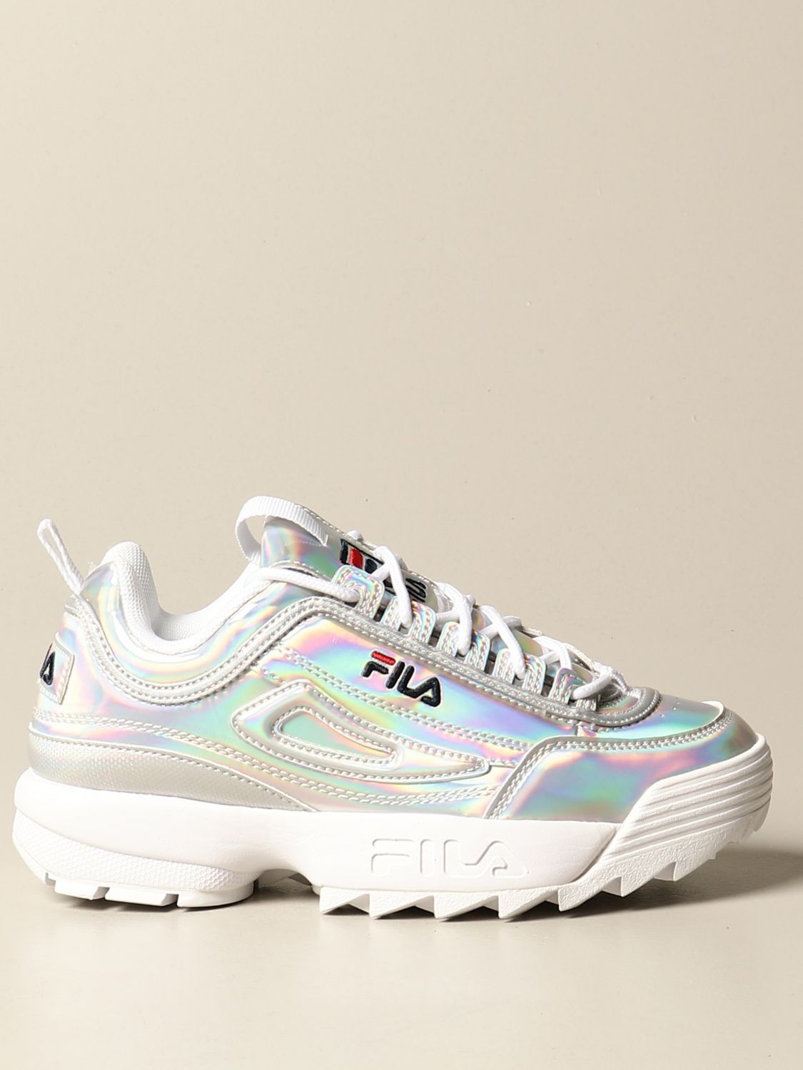 silver fila shoes