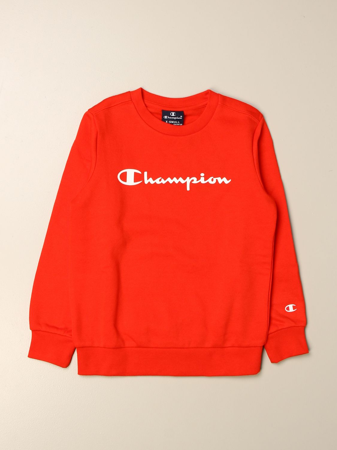 Primitiv øjenvipper mikroskopisk CHAMPION: crewneck sweatshirt with logo - Red | Champion sweater 305360  online on GIGLIO.COM