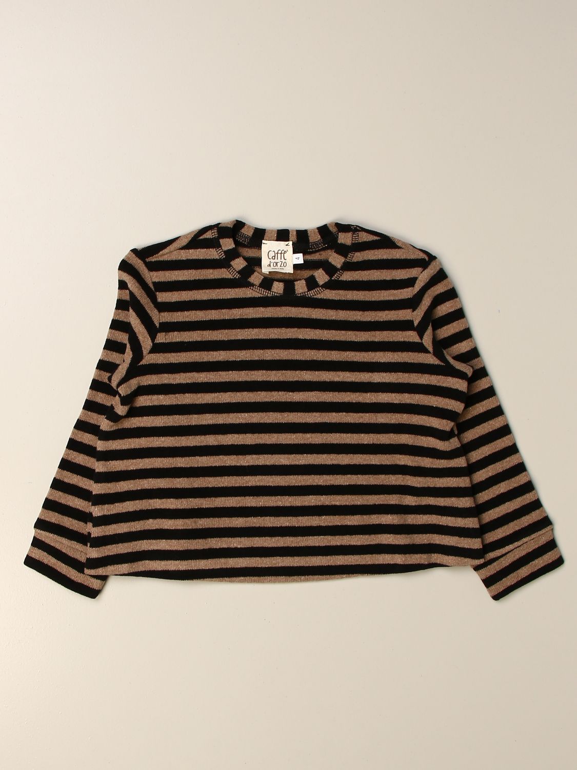 Sweater Caffe' D'orzo: Caffe 'D'orzo sweater in striped cotton blend dove grey 1