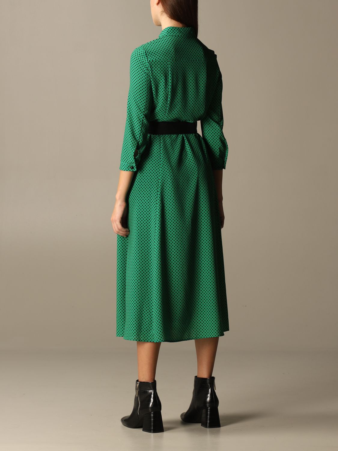 PINKO: Abito a maxi camicia Mask a pois - Verde | Abito Pinko 1N12XD-8478  MASK GIGLIO.COM