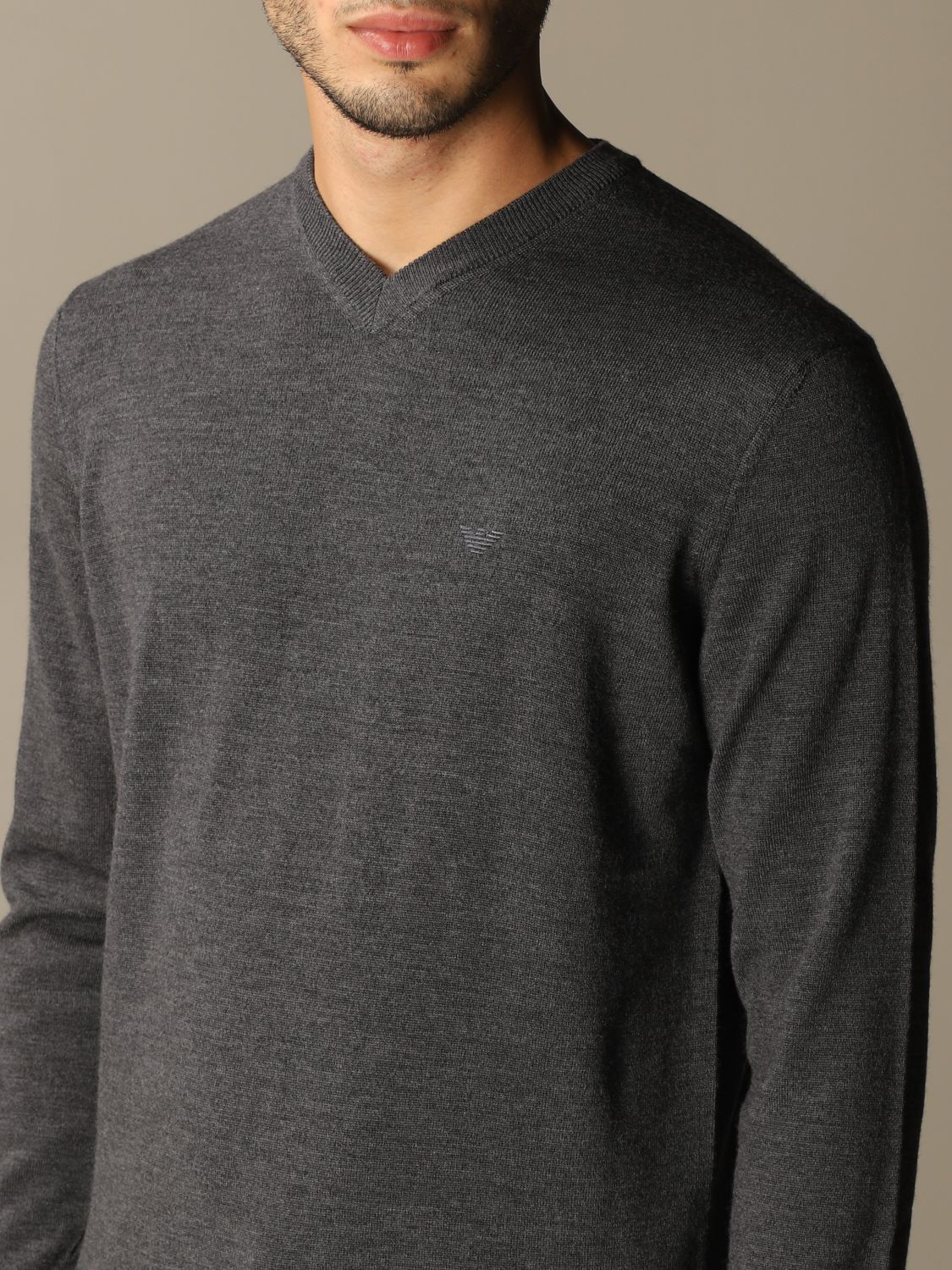 EMPORIO ARMANI: v-neck sweater with logo | Sweater Emporio Armani Men