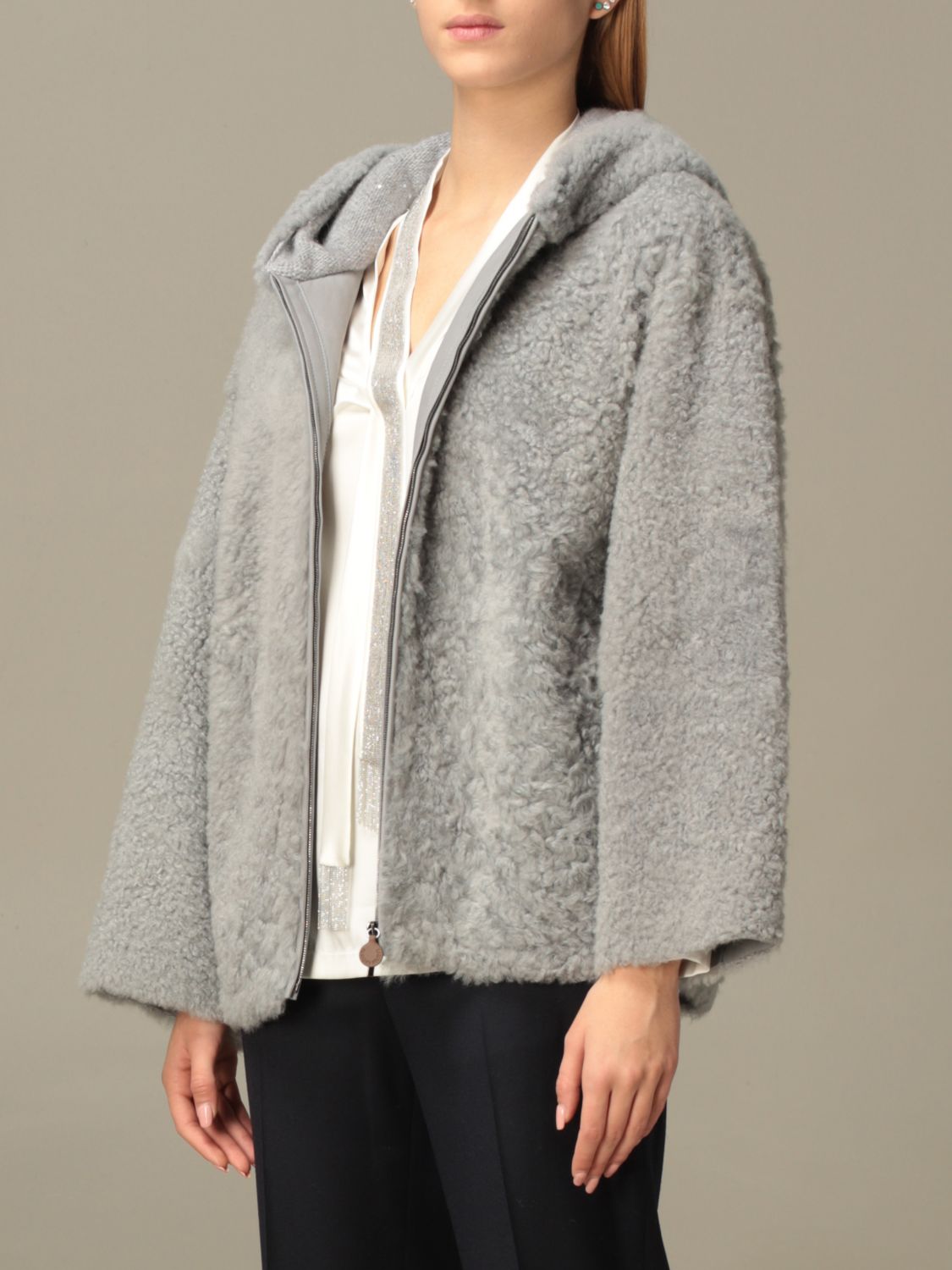 Fabiana Filippi fur coat with hood