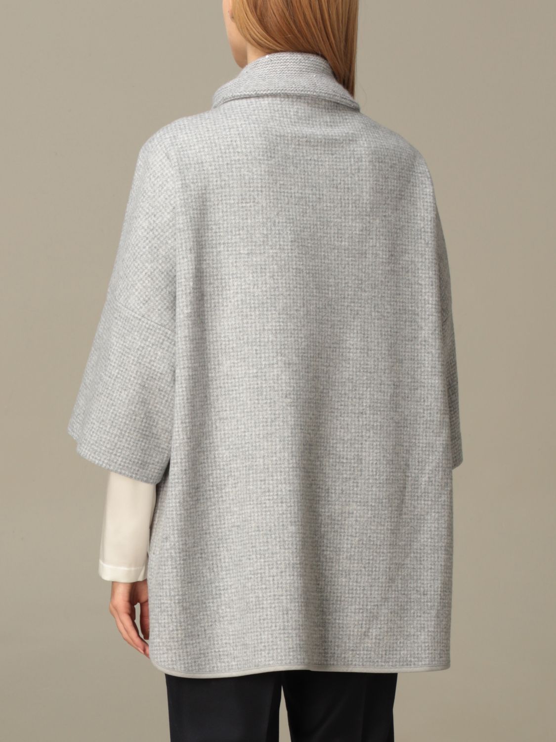 FABIANA FILIPPI: whole wool cardigan | Coat Fabiana Filippi Women Grey ...