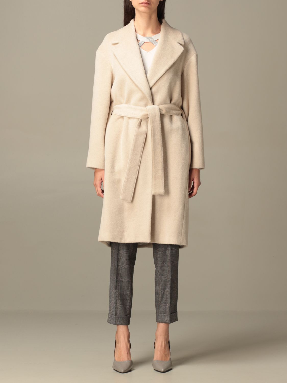 Fabiana Filippi Outlet: robe coat in Alpaca and wool - Beige