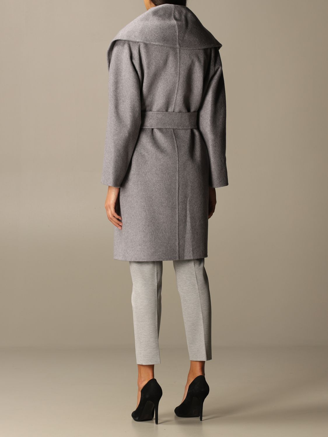 MAX MARA: Cappotto a vestaglia - Grigio | Cappotto Max Mara 10160409600  GIGLIO.COM