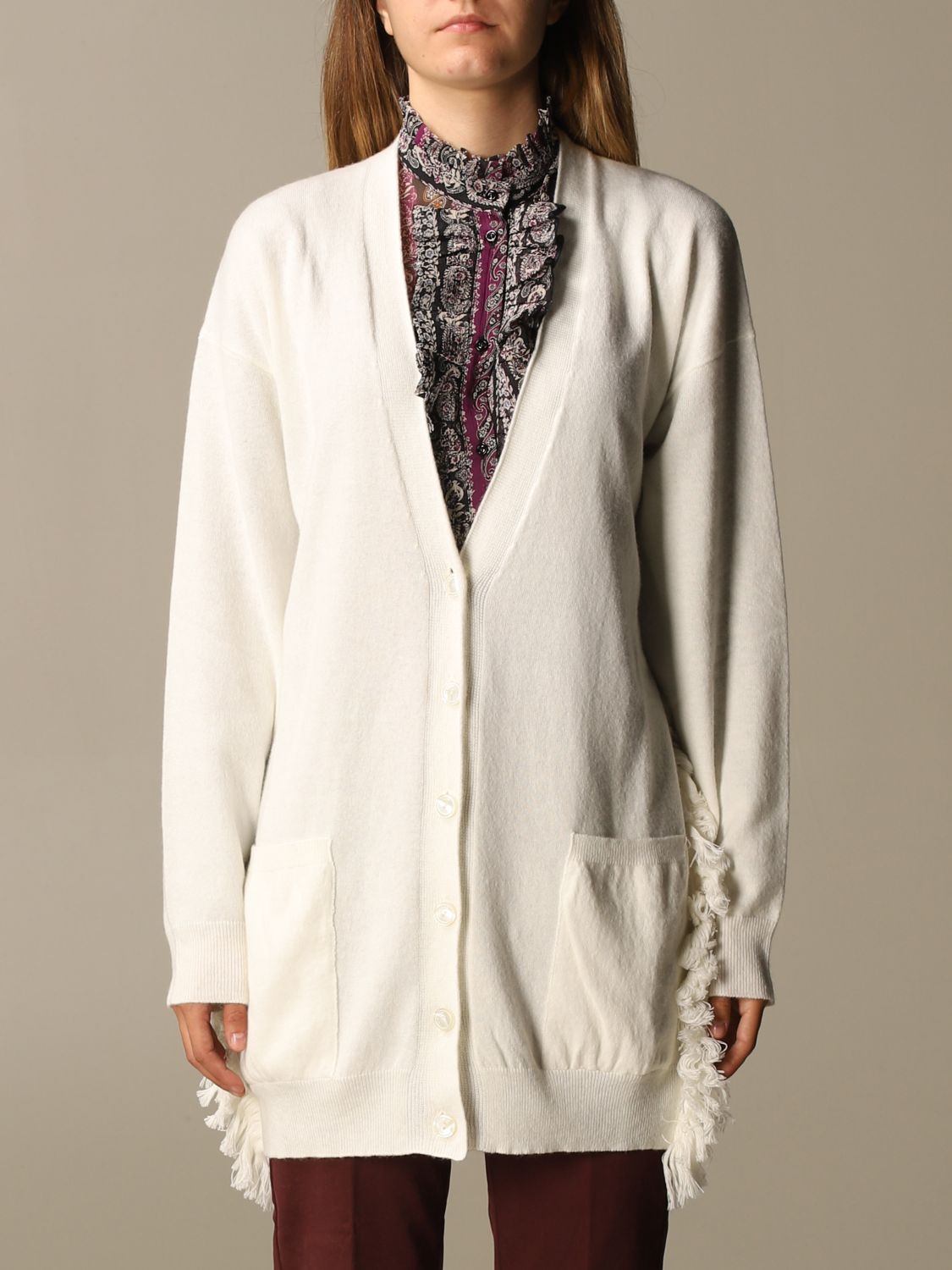 cream v neck cardigan
