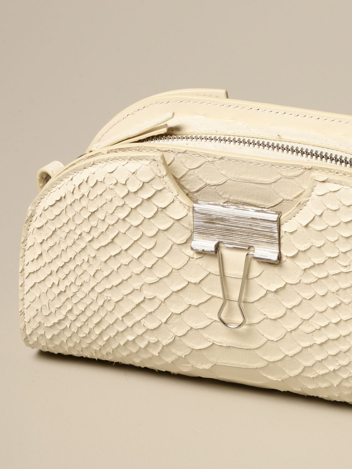 Off-White Made Black Crocodile Binder Clip Bag