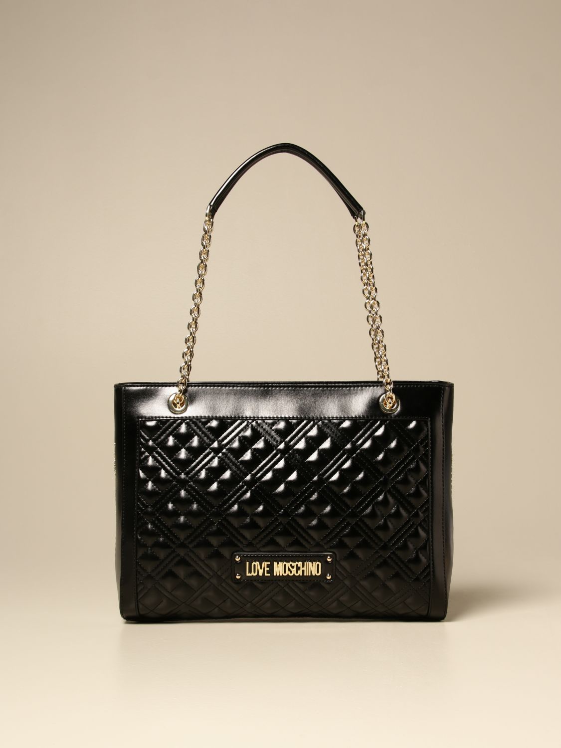 have a finger in the pie Alabama Miserable LOVE MOSCHINO: shoulder bag quilted with logo - Black | Love Moschino  shoulder bag JC4010PP1BLA0 online on GIGLIO.COM