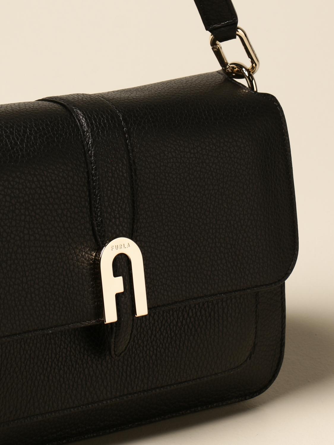 FURLA Sofia M bag in grained leather Tote Bags Furla Women Black