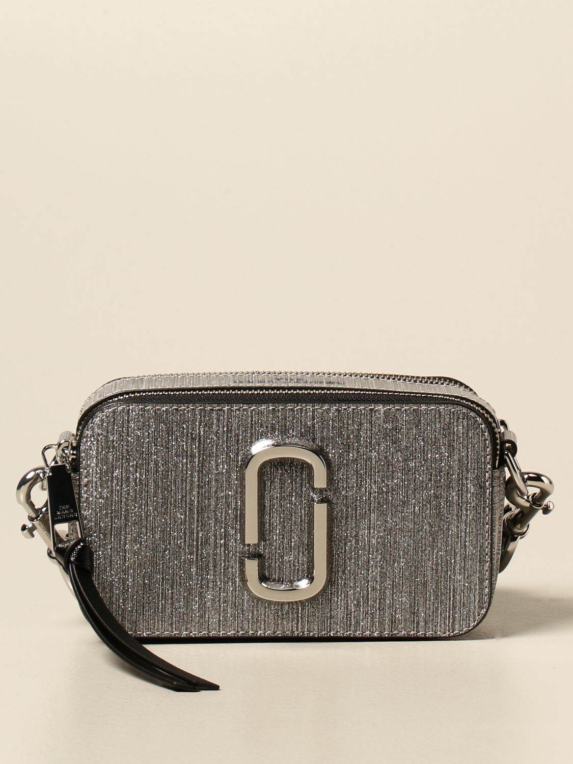 Marc Jacobs Silver Small Snapshot Glitter Camera Bag