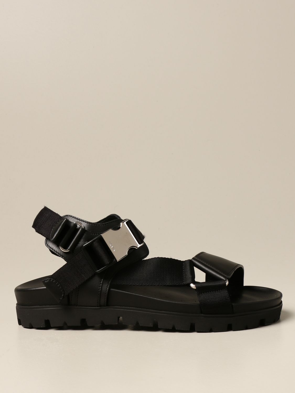 black prada sandals