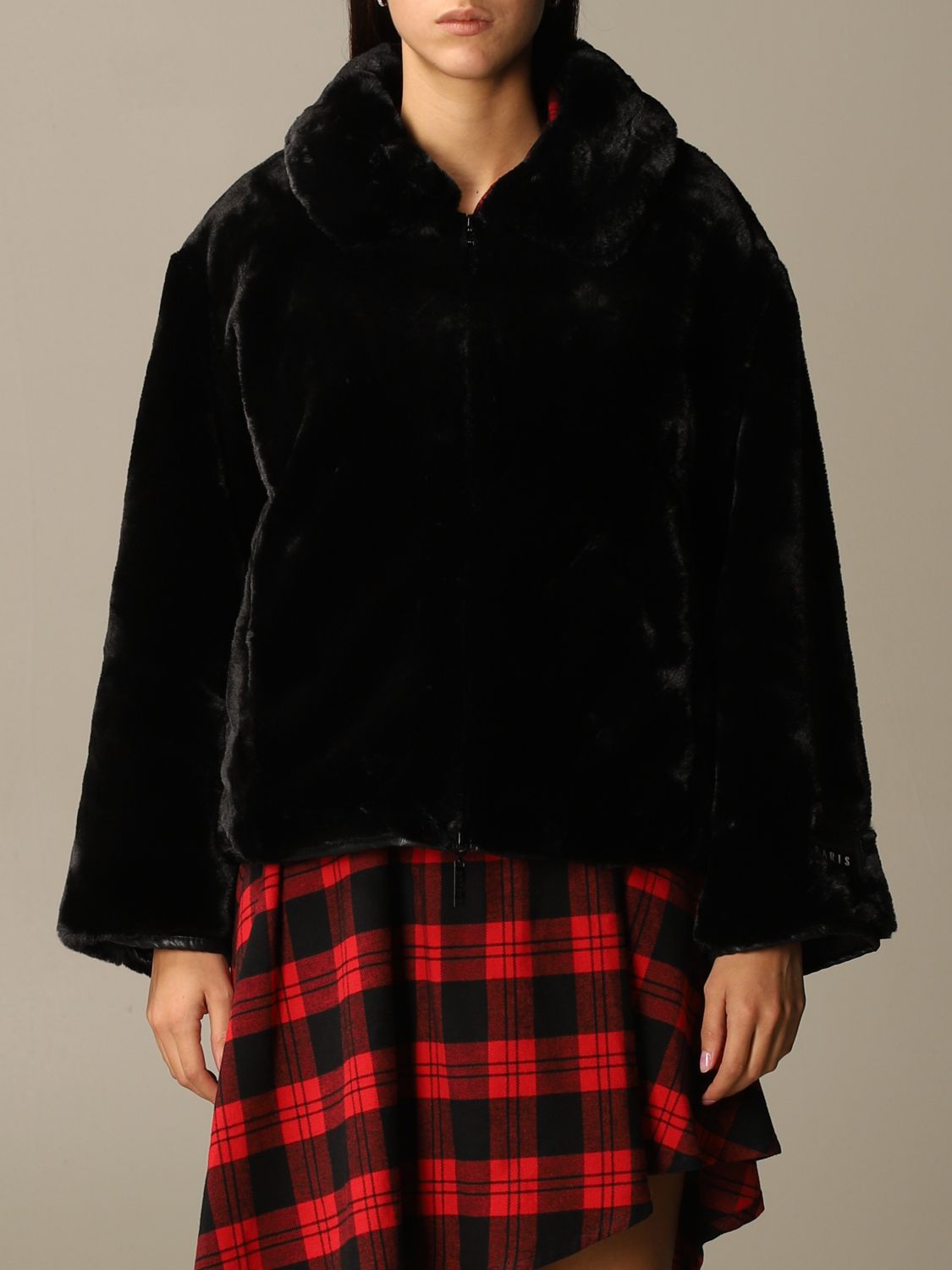 Gaëlle Paris Outlet Fur coats woman Black Gaëlle Paris Fur Coats