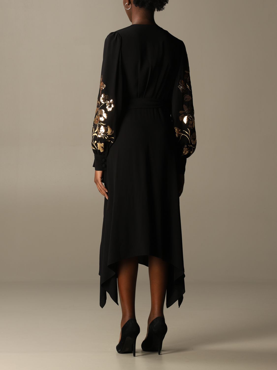 Tory Burch Outlet: long dress with lurex embroidery - Black | Tory Burch  dress 76179 online on 