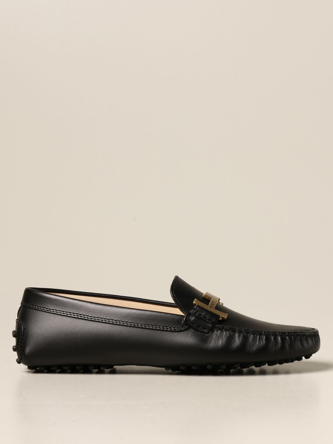 tods black loafers