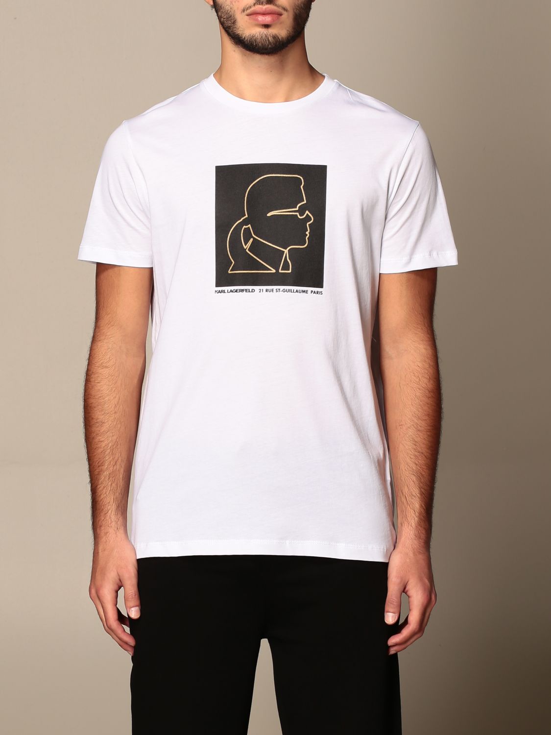 Karl Lagerfeld Outlet: T-shirt with print - White | Karl Lagerfeld t- online GIGLIO.COM