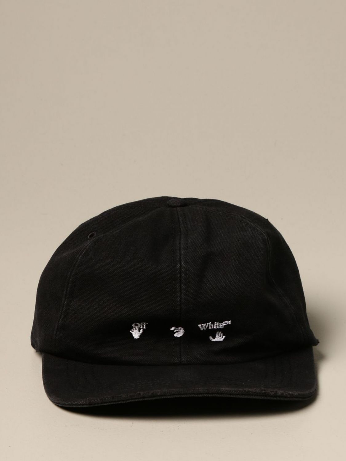 OFF-WHITE: Off White cotton hat with logo - Black | Off-White hat