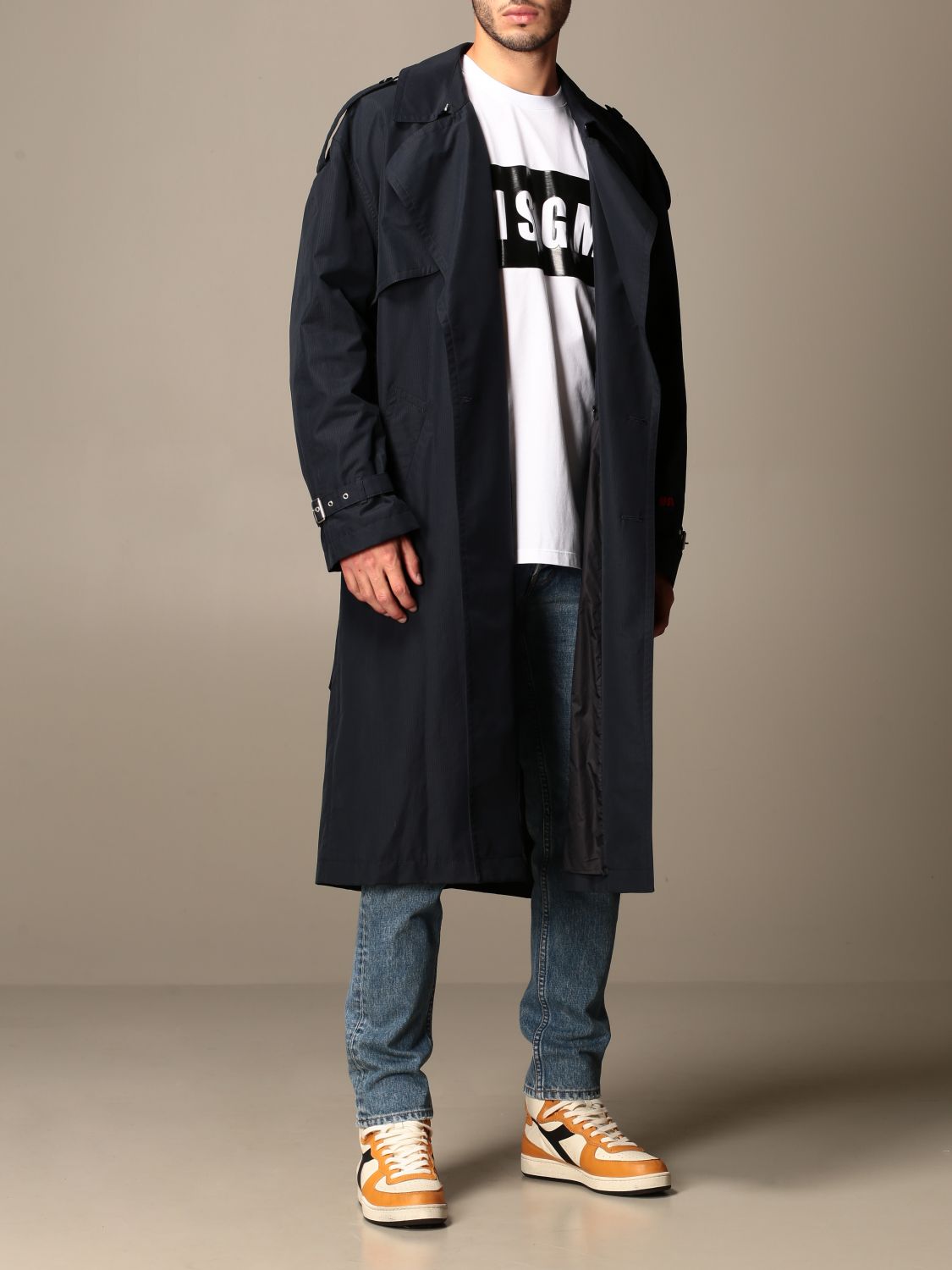 msgm denim trench coat