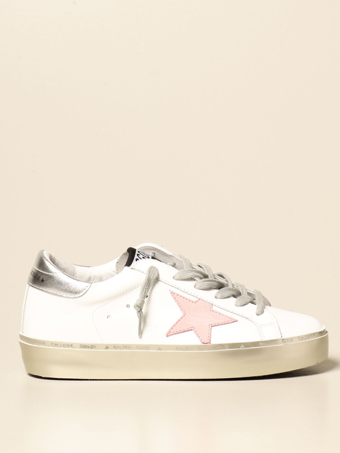 GOLDEN GOOSE: Hi Star classic sneaker in leather - White | Golden Goose ...