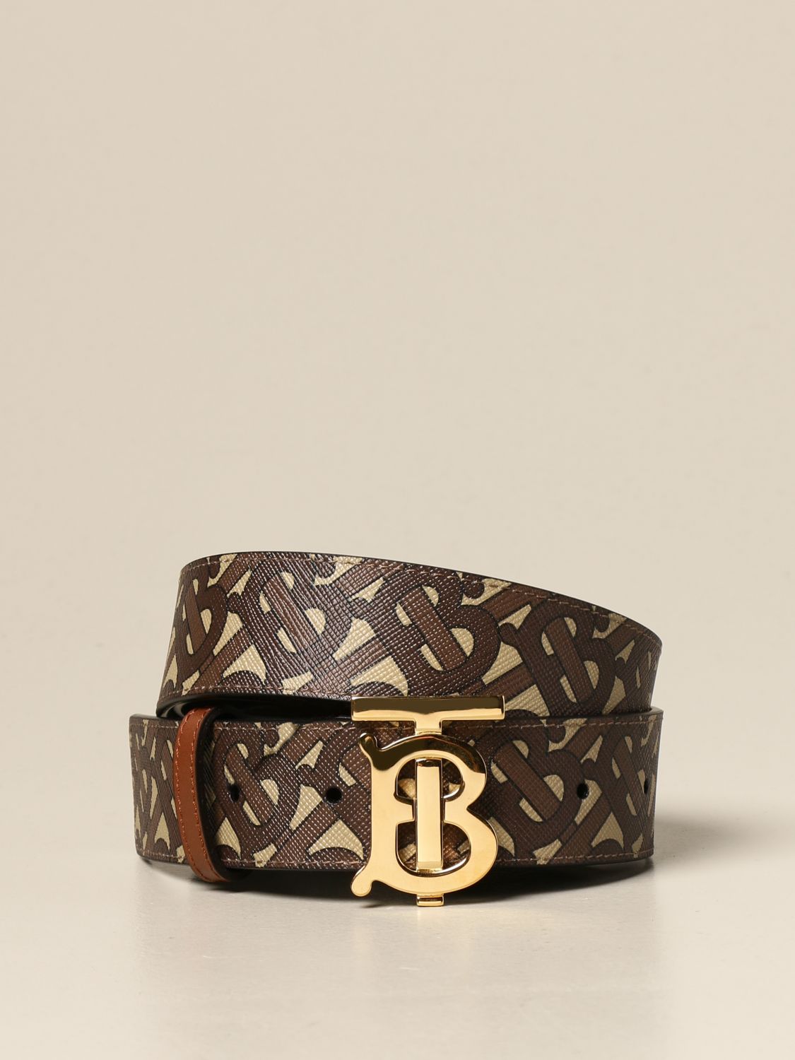 Leather belt Burberry Brown size M international in Leather - 20068356